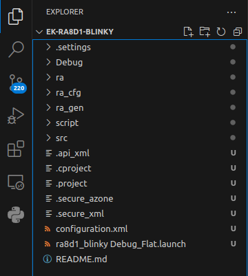 Renesas E2 Studio project directory